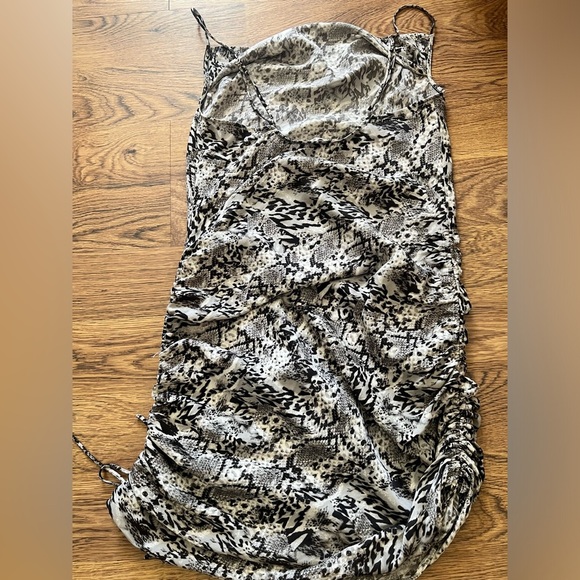 Free people intimately boho snakeskin ruched side tie small slip mini dress - Picture 5 of 8